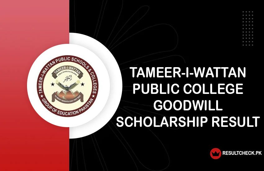 Tameer-i-Wattan Public College Goodwill Scholarship Result